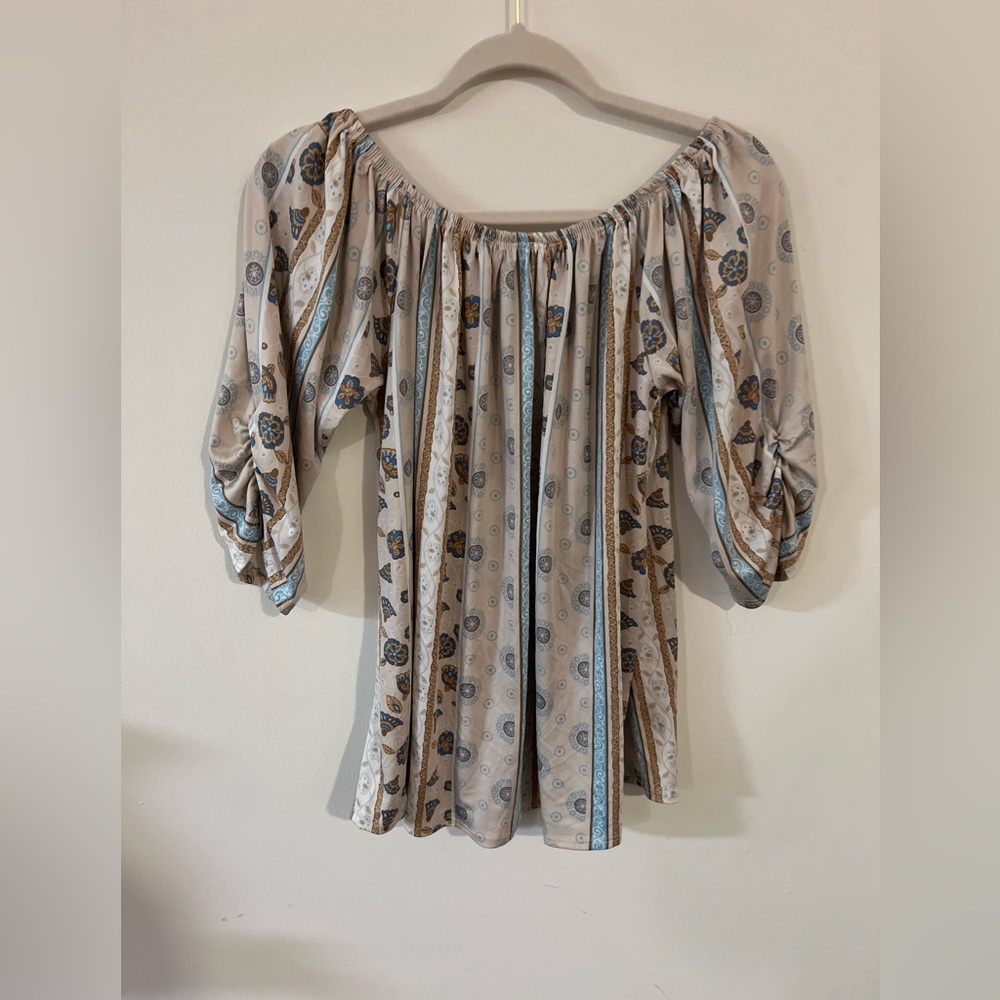Plus| Off The Shoulder Printed Top